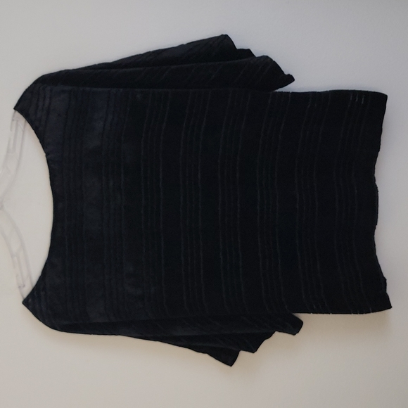 Twelfth Street By Cynthia Vincent Black Black & Silk Velvet Top L - Picture 6 of 9